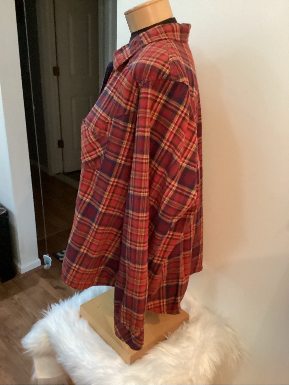 Maurice’s Size 3 Plaid Button Front Shirt – Hi-Low Hem fall colors - Picture 4 of 14